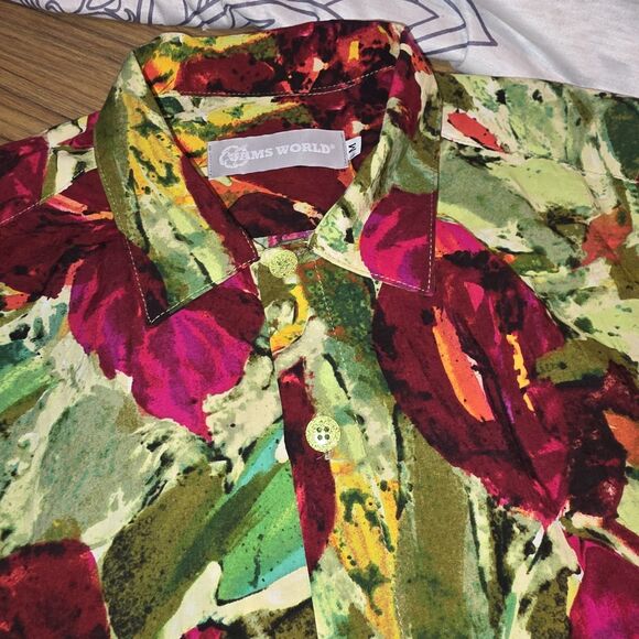 JAMS WORLD ANTHURIUM Sz XL Vibrant AOP Floral Pocket Button Up Hawaii S/S Shirt - Picture 2 of 8